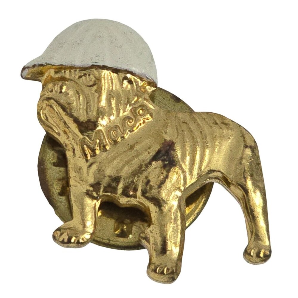 Vintage MACK Bulldog Lapel Pin Gold Tone Hard Hat Union Trucker Enamel Pin